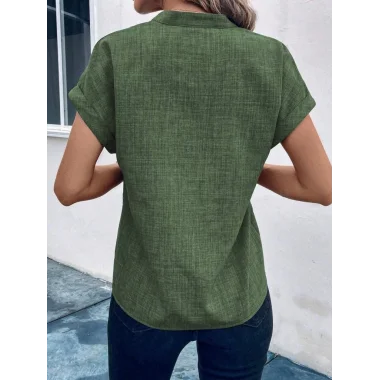 Kadın Kısa Kollu Hakim Yaka Sofya Bluz