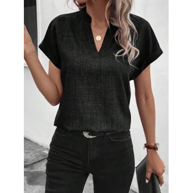 Kadın Kısa Kollu Hakim Yaka Sofya Bluz