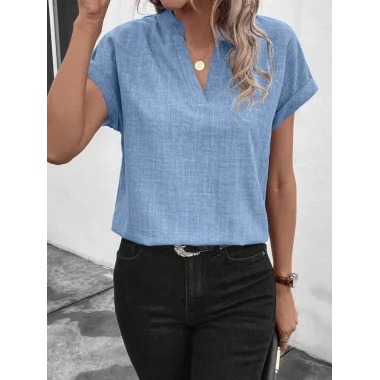 Kadın Kısa Kollu Hakim Yaka Sofya Bluz