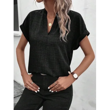 Kadın Kısa Kollu Hakim Yaka Sofya Bluz