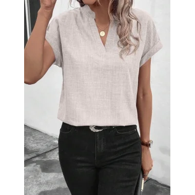 Kadın Kısa Kollu Hakim Yaka Sofya Bluz