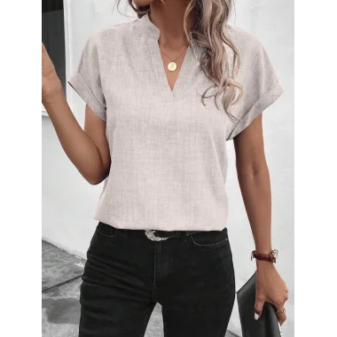 Kadın Kısa Kollu Hakim Yaka Sofya Bluz