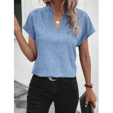 Kadın Kısa Kollu Hakim Yaka Sofya Bluz