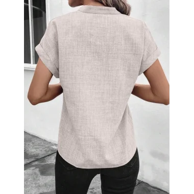 Kadın Kısa Kollu Hakim Yaka Sofya Bluz