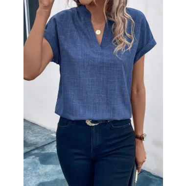 Kadın Kısa Kollu Hakim Yaka Sofya Bluz