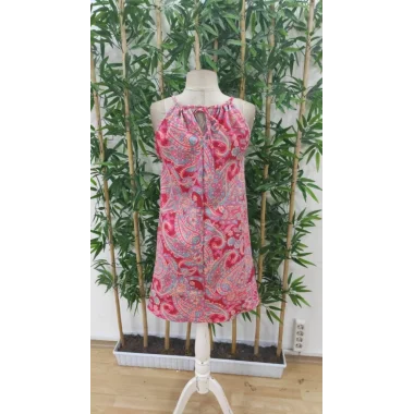 Kadın Omuzlardan Açık Boyundan Askılı çok Renkli Dokuma Elbise