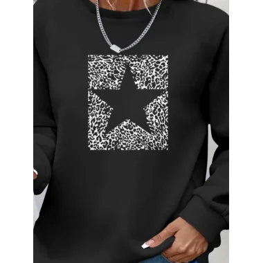 Kadın Uzun Kollu Bisiklet Yaka Desenli Viskon Iki Iplik Bluz