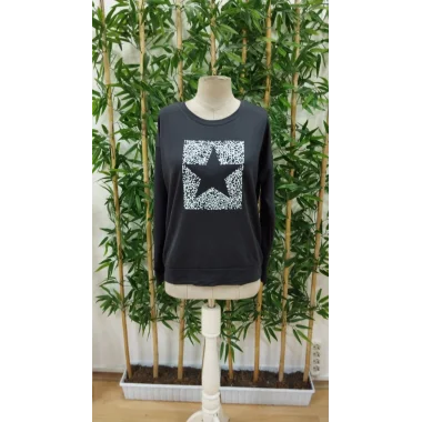 Kadın Uzun Kollu Bisiklet Yaka Desenli Viskon Iki Iplik Bluz