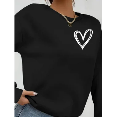 Kadın Uzun Kollu Bisiklet Yaka Viskon Iki Iplik Bluz