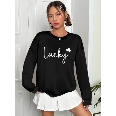 Kadın Uzun Kollu Bisiklet Yaka Viskon Iki Iplik Bluz