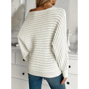 Kadın Uzun Kollu Tek Omuzu Açık Triko Bluz