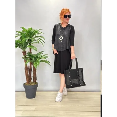 Kadın Viskon Kumaş Cep Detaylı üçlü Takım