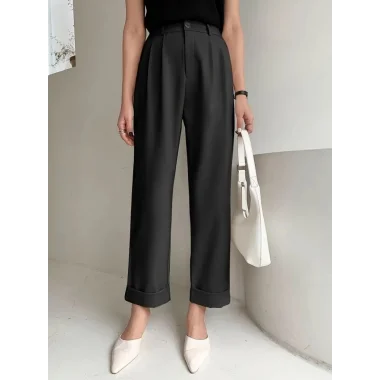 Kadın Yüksek Bel Cepli Atlas Pantolon