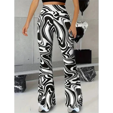 Kadın Yüksek Bel Zebra Desenli Tayt