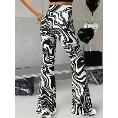 Kadın Yüksek Bel Zebra Desenli Tayt