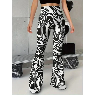 Kadın Yüksek Bel Zebra Desenli Tayt