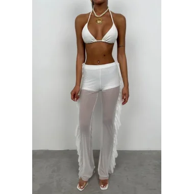 Katlı Transparan Pantolon