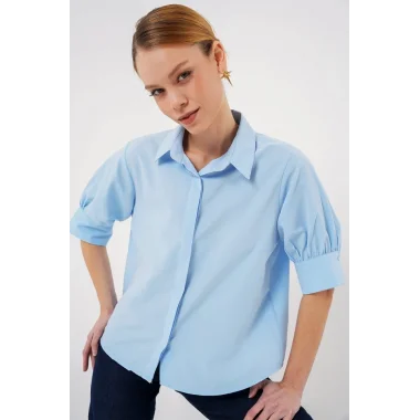 Kısa Kol Gömlek 20312 - Mavi