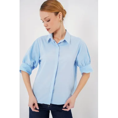 Kısa Kol Gömlek 20312 - Mavi