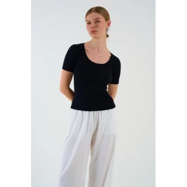 Kısa Kollu T-shirt - Siyah