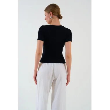 Kısa Kollu T-shirt - Siyah