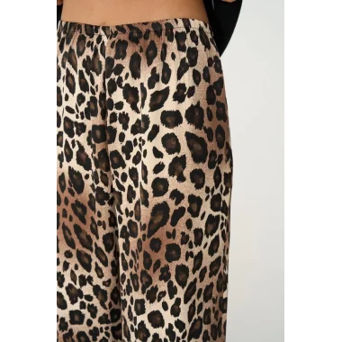 Lastikli Pantolon - Leopar
