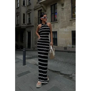 Melina Ajurlu Halter Yaka Elbise 2774