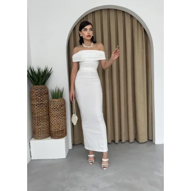 Milan Madonna Yaka Kalem Elbise