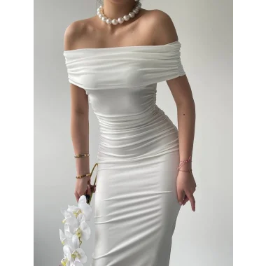 Milan Madonna Yaka Kalem Elbise