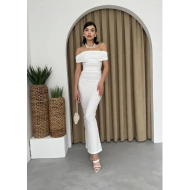 Milan Madonna Yaka Kalem Elbise