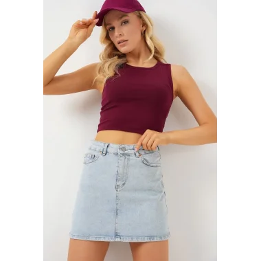 Mini Kot Etek 8049 - Mavi