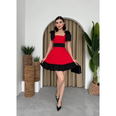 Miron Omuz Fiyonklu Elbise