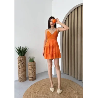 Nivel Göğsü Büzgülü Elbise