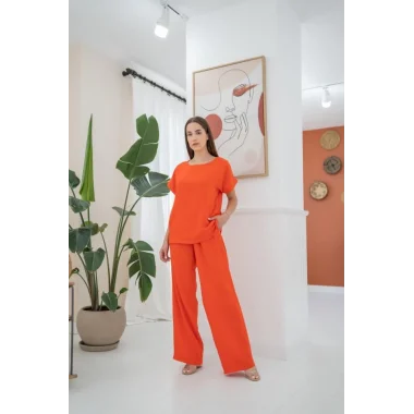 Oranj T-Shirt Ve Pantolon Takım