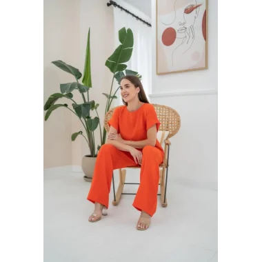 Oranj T-Shirt Ve Pantolon Takım