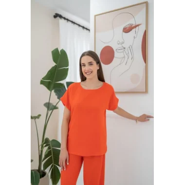 Oranj T-Shirt Ve Pantolon Takım