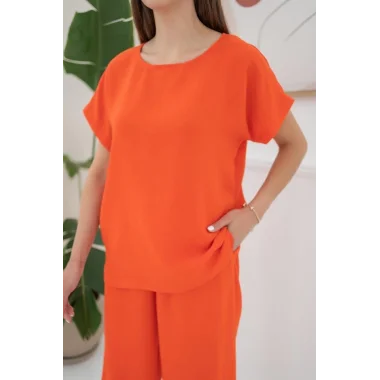 Oranj T-Shirt Ve Pantolon Takım