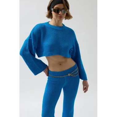 Oversize Triko Bluz Pantolon Takım