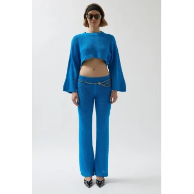 Oversize Triko Bluz Pantolon Takım