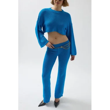 Oversize Triko Bluz Pantolon Takım