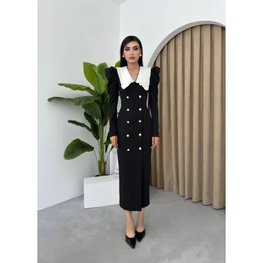 Palmas Geniş Yakalı Elbise