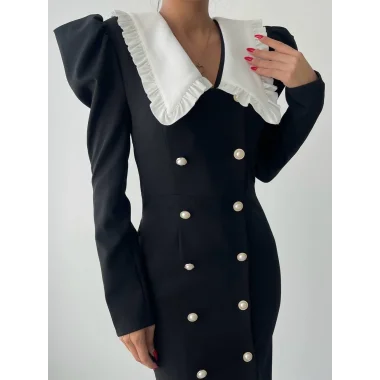 Palmas Geniş Yakalı Elbise