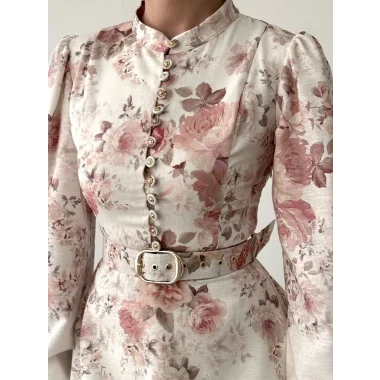 Simsor Çiçekli Elbise