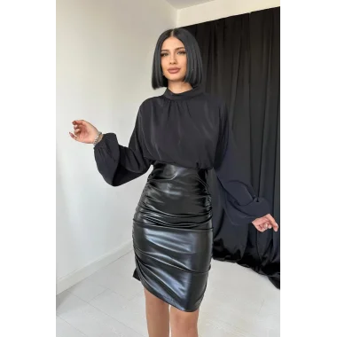Siyah Deri Elbise