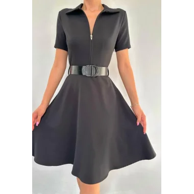 Siyah Kemerli Spor Elbise