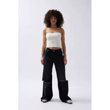 Straplez Dokulu Crop