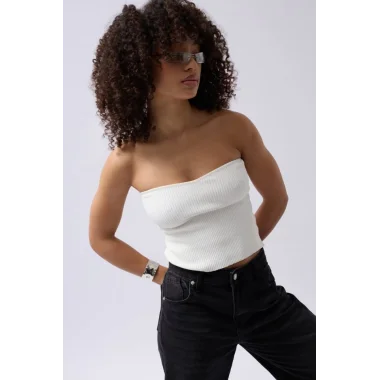 Straplez Dokulu Crop