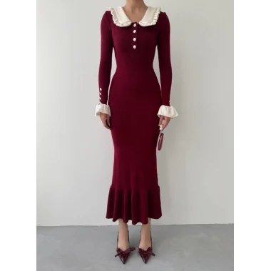 Sura Bebe Yaka Elbise