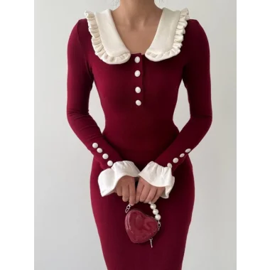 Sura Bebe Yaka Elbise