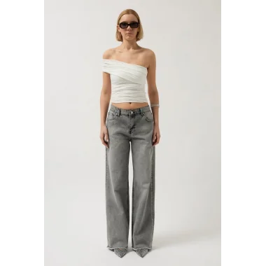 Taş Şerit Detaylı Jean